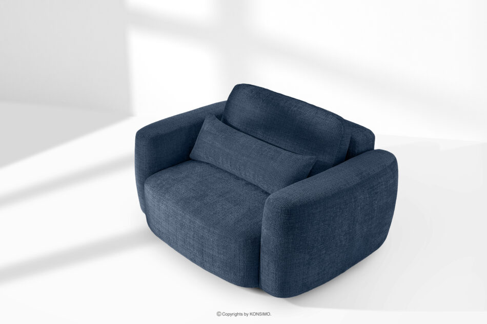 ELOSA Sofa i fotel w stylu japońskim w tkaninie szenil granatowy granatowy - zdjęcie 26