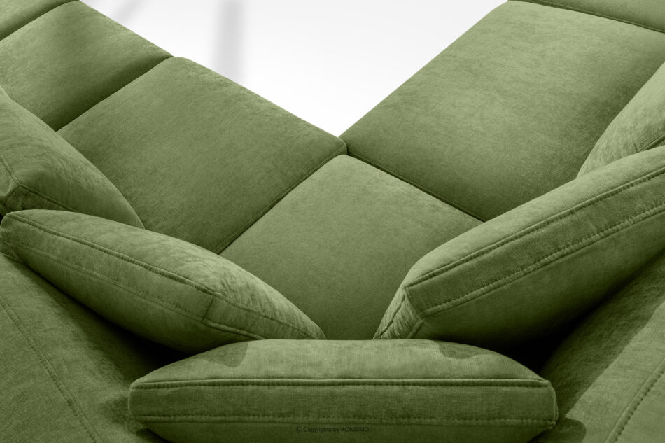 VERUS Duży narożnik do salonu w tkaninie plecionej lewy zielony zielony - zdjęcie 10