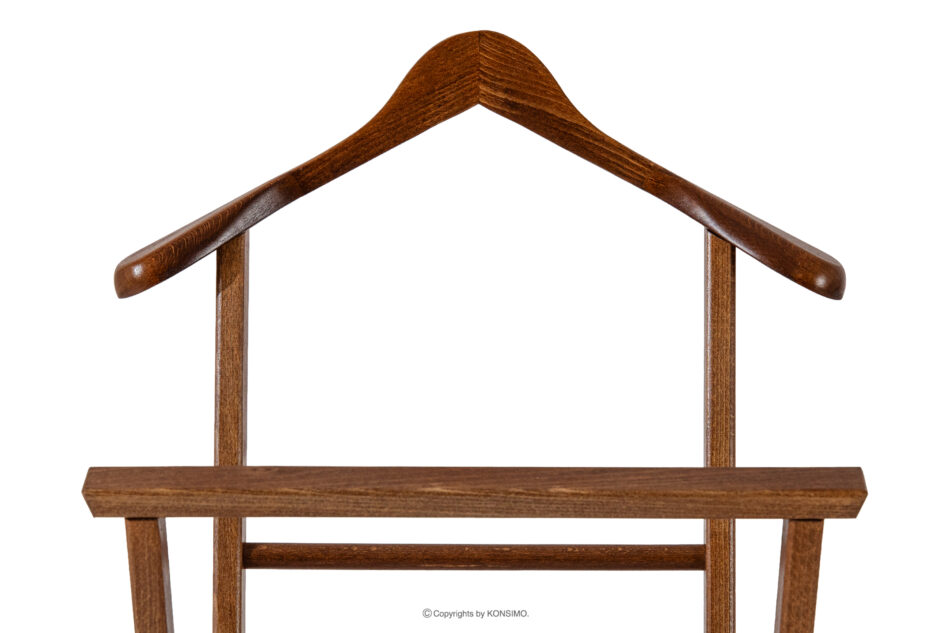 AGLAS Drewniany wieszak stojący na garnitur brązowy brązowy - zdjęcie 4