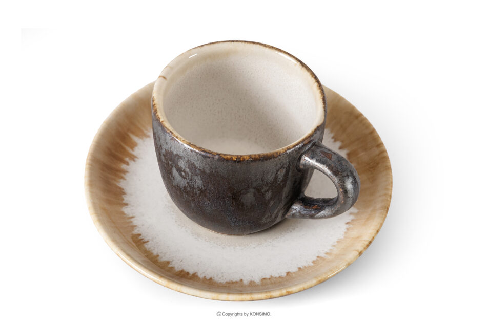 PRIMA Filiżanka do espresso ręcznie szkliwiona jasny beżowy jasny beżowy - zdjęcie 5