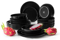 Zestaw obiadowy czarny połysk 6os. (18 el.)
