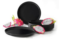 Talerz obiadowy czarny połysk 6szt.