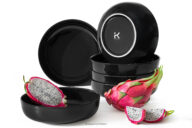 Talerz głęboki czarny połysk 6szt.