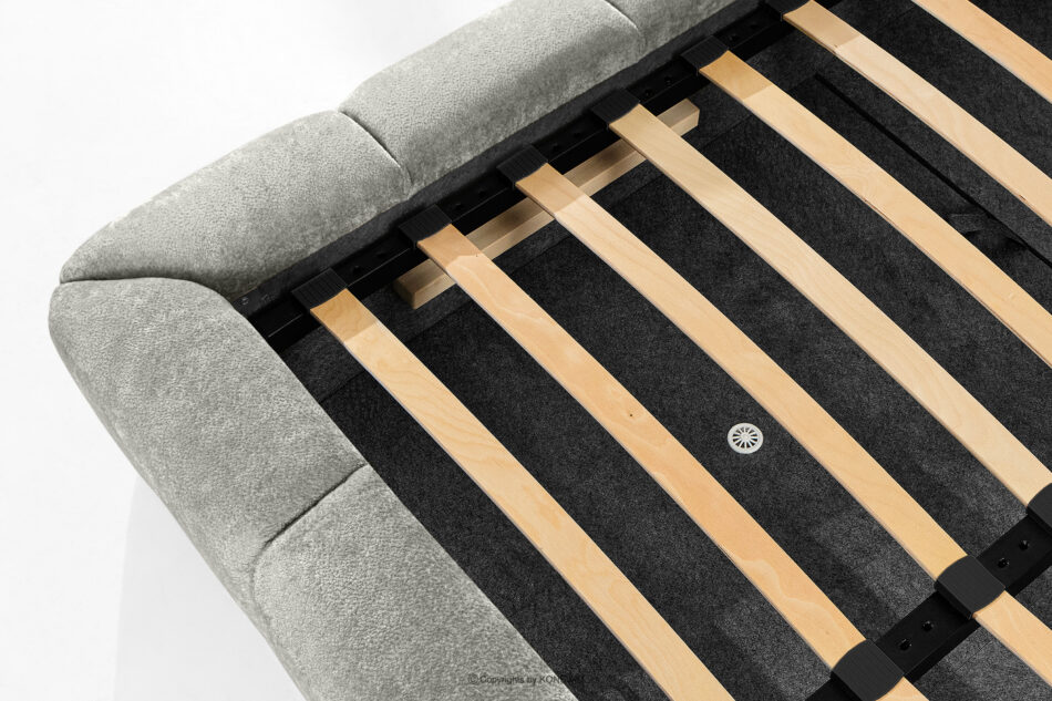 MERIDE Łóżko tapicerowane 160 cm z pikowaniem jasny szary jasny szary - zdjęcie 18