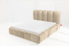MERIDE Łóżko tapicerowane 160 cm w stylu japandi z pikowaniem beżowy beżowy - zdjęcie 14