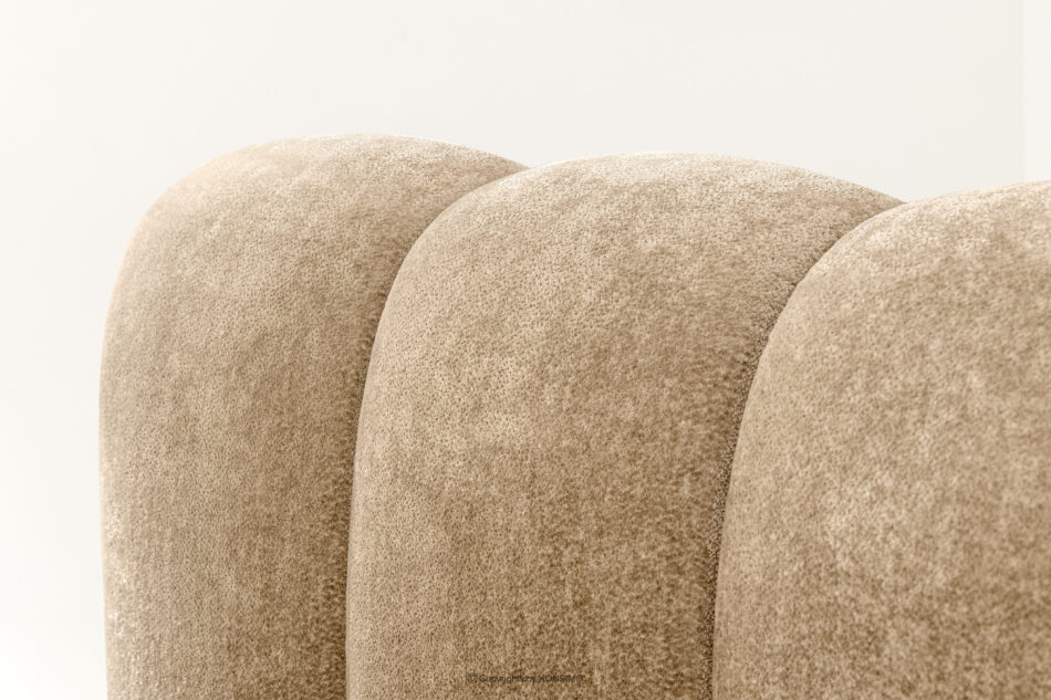 MERIDE Łóżko tapicerowane 160 cm w stylu japandi z pikowaniem beżowy beżowy - zdjęcie 14