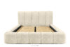 MERIDE Łóżko tapicerowane 160 cm w stylu japandi z pikowaniem ecru ecru - zdjęcie 4