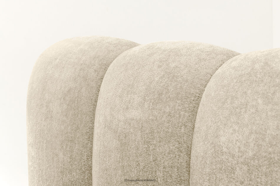 MERIDE Łóżko tapicerowane 160 cm w stylu japandi z pikowaniem ecru ecru - zdjęcie 14