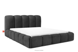 MERIDE, https://konsimo.pl/kolekcja/meride/ Łóżko tapicerowane 180 cm z pikowaniem antracytowy antracytowy - zdjęcie