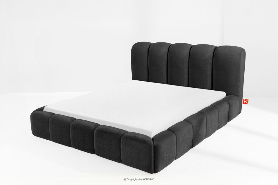 MERIDE Łóżko tapicerowane 180 cm z pikowaniem antracytowy antracytowy - zdjęcie 13