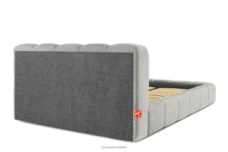 MERIDE Łóżko tapicerowane 180 cm z pikowaniem jasny szary jasny szary - zdjęcie 5