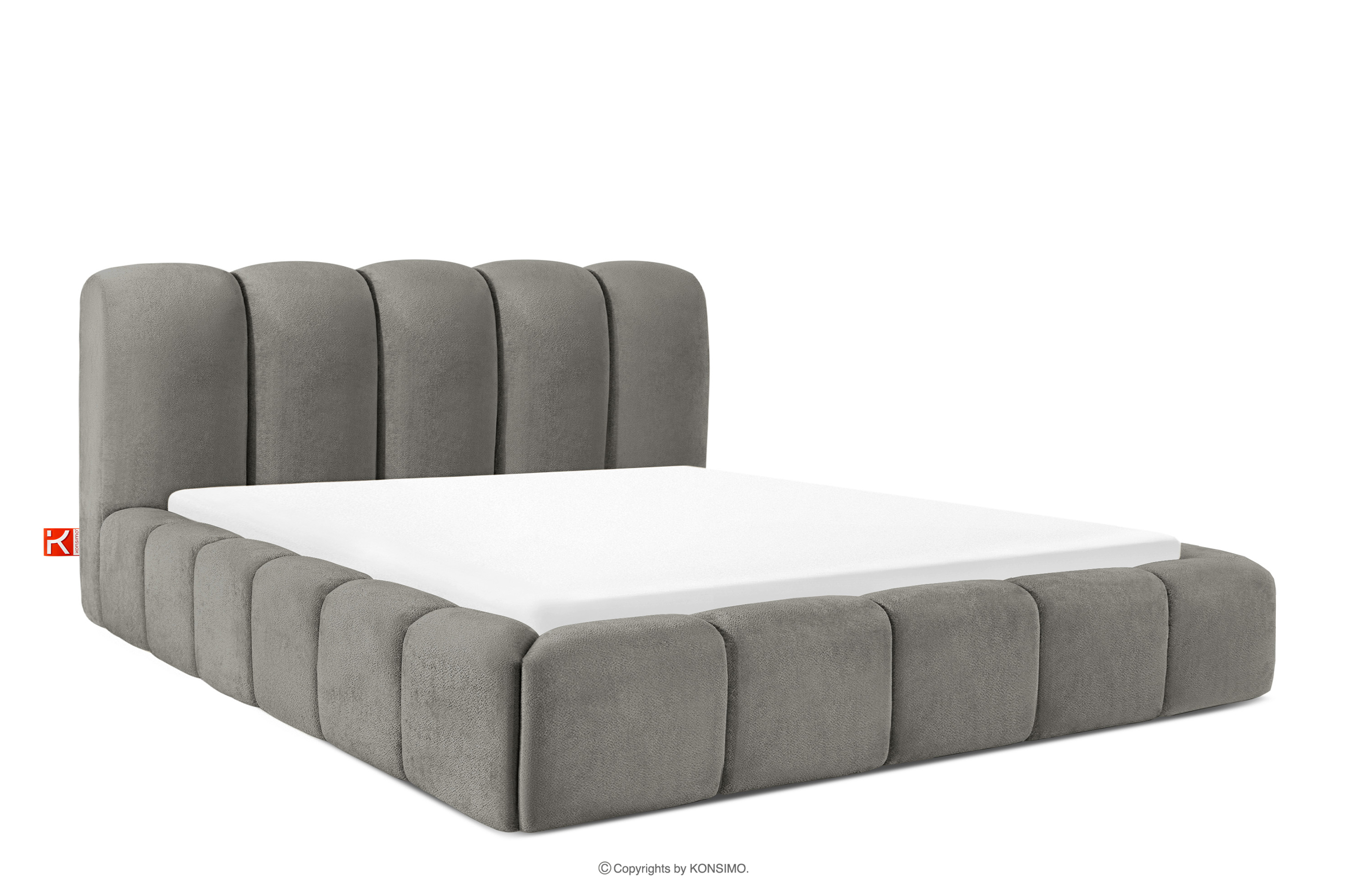 Łóżko tapicerowane 180 cm z pikowaniem ciemny szary