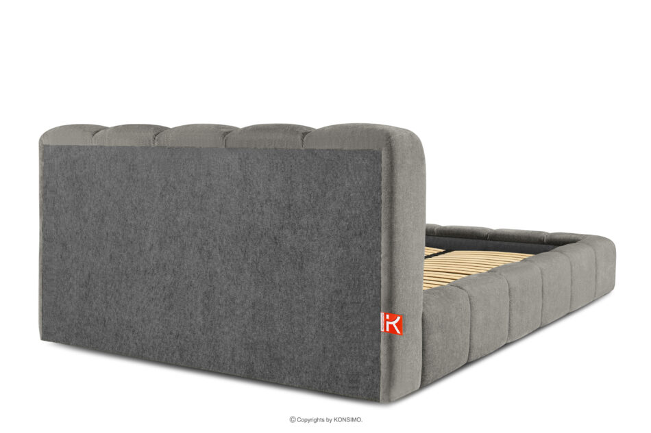 MERIDE Łóżko tapicerowane 180 cm z pikowaniem ciemny szary ciemny szary - zdjęcie 5