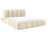 Łóżko tapicerowane 180 cm w stylu japandi z pikowaniem ecru