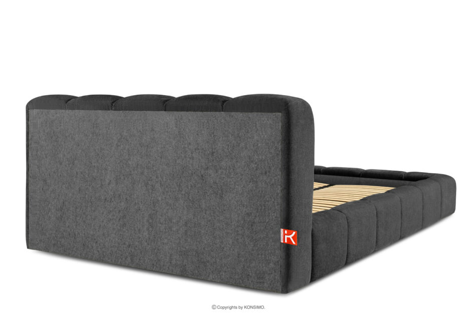 MERIDE Łóżko tapicerowane 200 cm z pikowaniem antracytowy antracytowy - zdjęcie 5