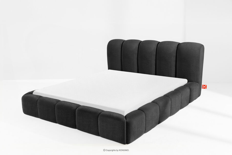MERIDE Łóżko tapicerowane 200 cm z pikowaniem antracytowy antracytowy - zdjęcie 13