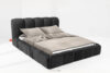 MERIDE Łóżko tapicerowane 200 cm z pikowaniem antracytowy antracytowy - zdjęcie 2