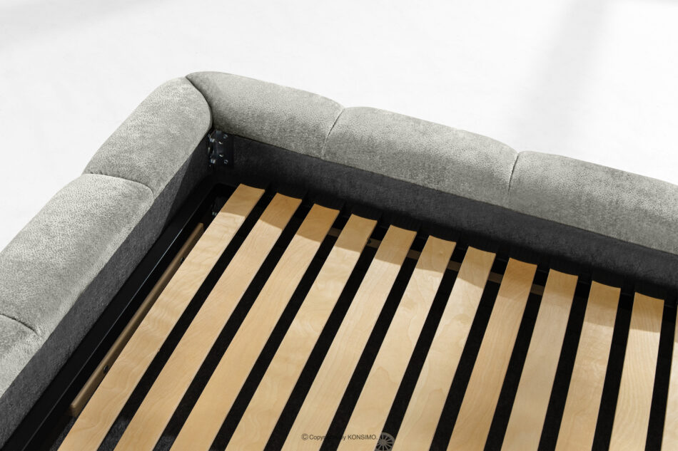 MERIDE Łóżko tapicerowane 200 cm z pikowaniem jasny szary jasny szary - zdjęcie 17