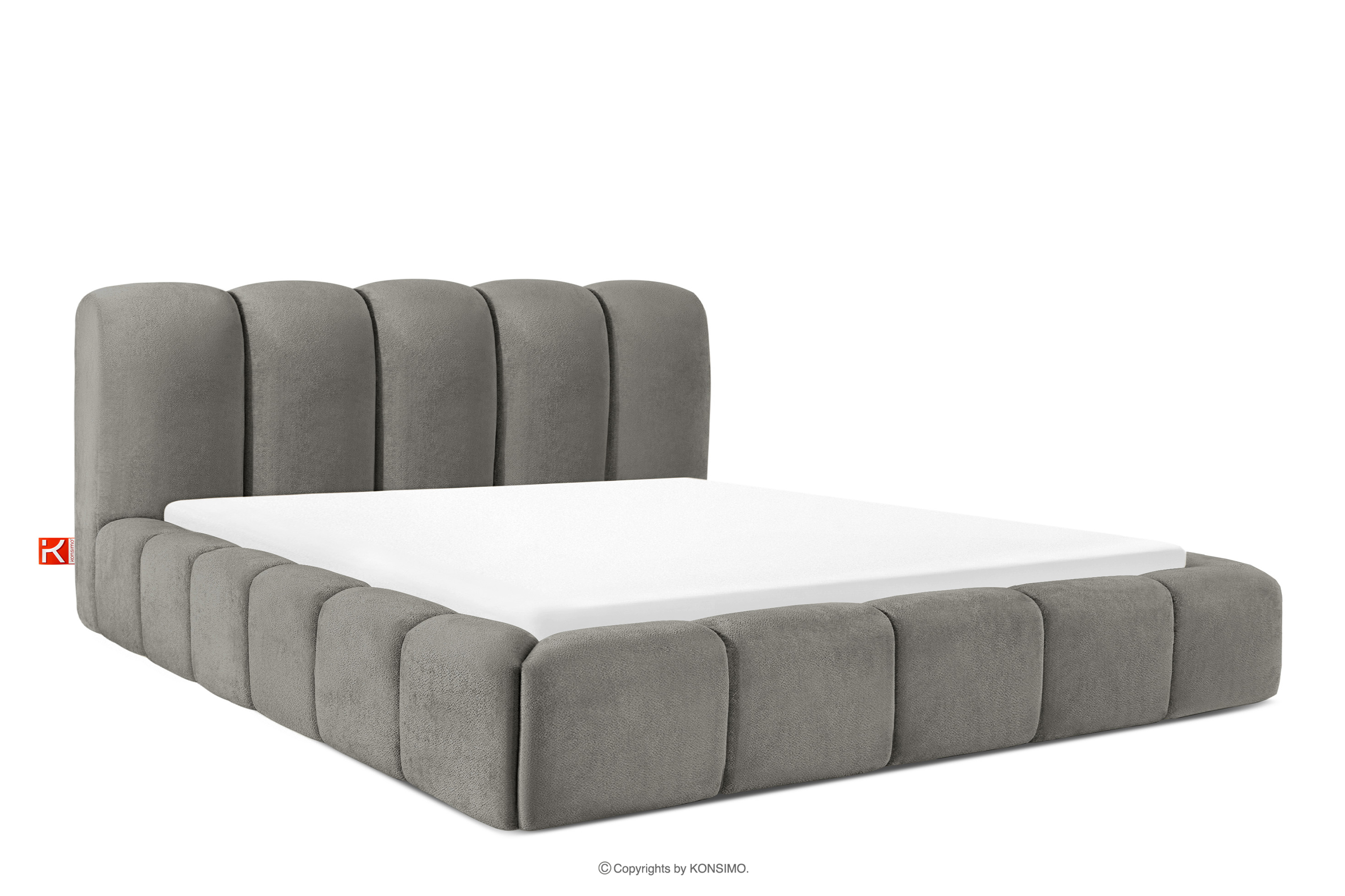 Łóżko tapicerowane 200 cm z pikowaniem ciemny szary