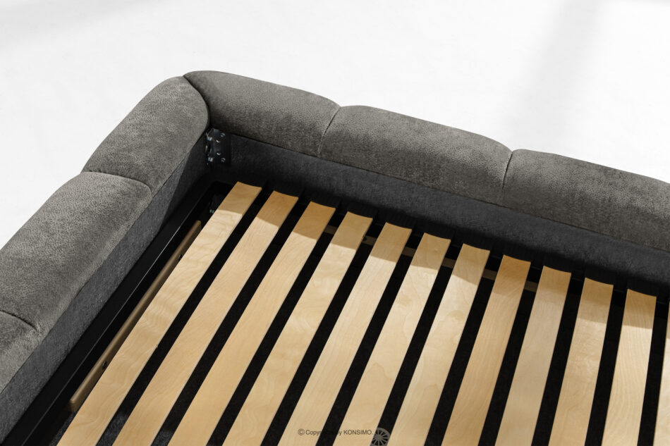 MERIDE Łóżko tapicerowane 200 cm z pikowaniem ciemny szary ciemny szary - zdjęcie 17