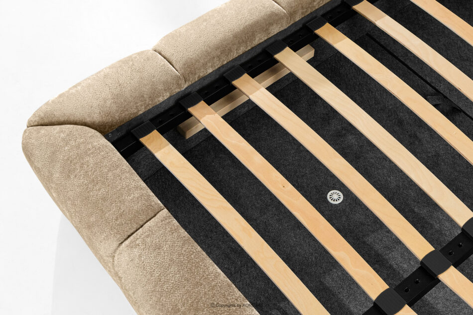 MERIDE Łóżko tapicerowane 200 cm w stylu japandi z pikowaniem beżowy beżowy - zdjęcie 18