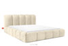 MERIDE Łóżko tapicerowane 200 cm w stylu japandi z pikowaniem ecru ecru - zdjęcie 1