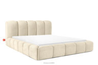 Łóżko tapicerowane 200 cm w stylu japandi z pikowaniem ecru