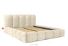 MERIDE Łóżko tapicerowane 200 cm w stylu japandi z pikowaniem ecru ecru - zdjęcie 3