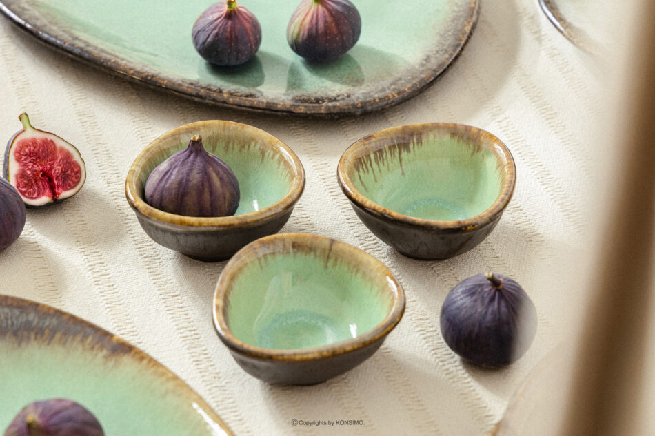 PRIMA Miseczka na dip ręcznie szkliwiona szałwiowy szałwiowy - zdjęcie 1