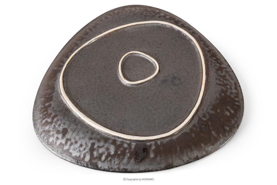 PRIMA Patera płaska ręcznie szkliwiona szałwiowy szałwiowy - zdjęcie 3