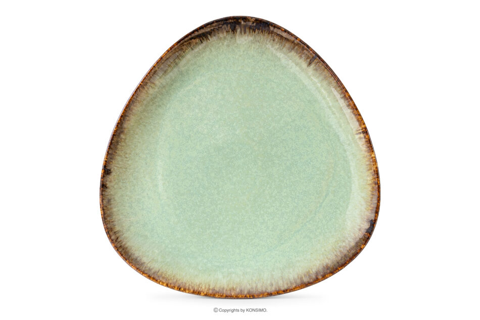 PRIMA Patera płaska ręcznie szkliwiona szałwiowy szałwiowy - zdjęcie 4