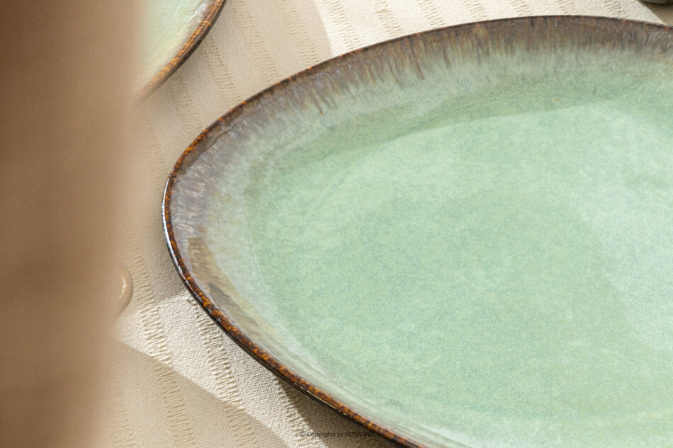 PRIMA Patera płaska ręcznie szkliwiona szałwiowy szałwiowy - zdjęcie 7