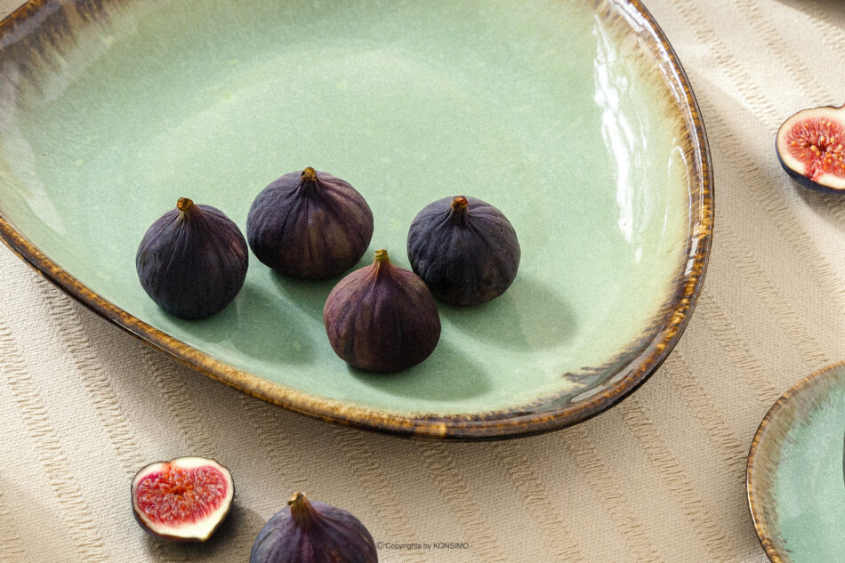 PRIMA Patera głęboka ręcznie szkliwiona szałwiowy szałwiowy - zdjęcie 5