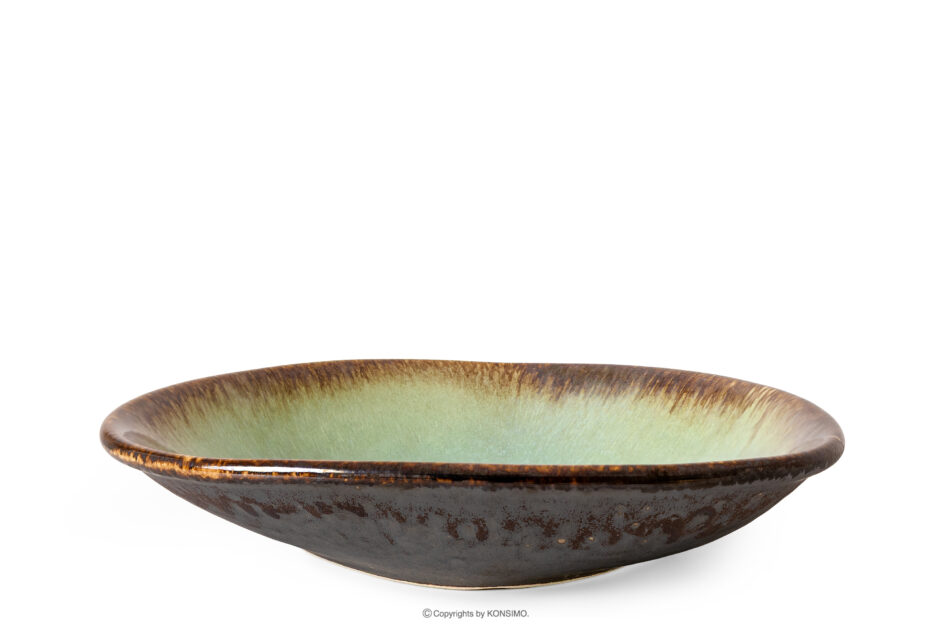 PRIMA Patera głęboka ręcznie szkliwiona szałwiowy szałwiowy - zdjęcie 0