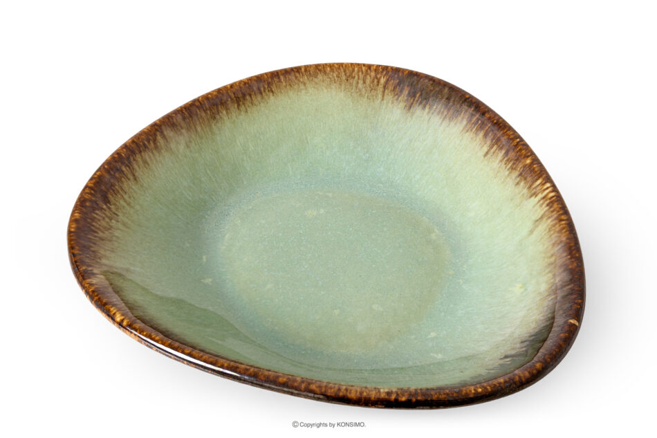 PRIMA Patera głęboka ręcznie szkliwiona szałwiowy szałwiowy - zdjęcie 2