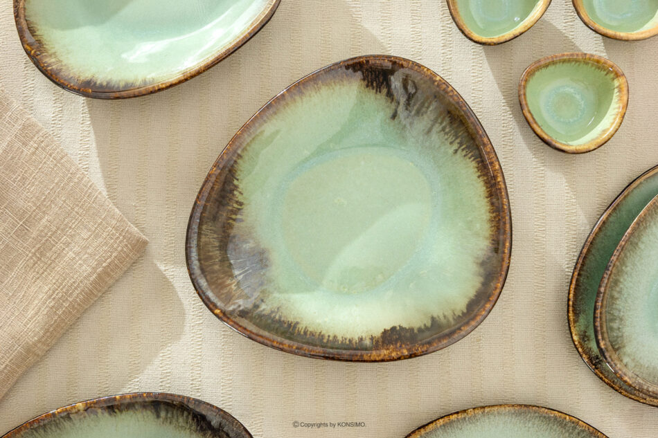 PRIMA Patera głęboka ręcznie szkliwiona szałwiowy szałwiowy - zdjęcie 5