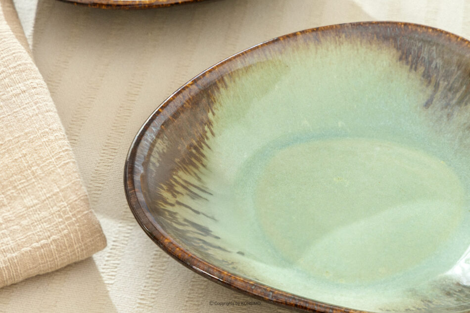 PRIMA Patera głęboka ręcznie szkliwiona szałwiowy szałwiowy - zdjęcie 6