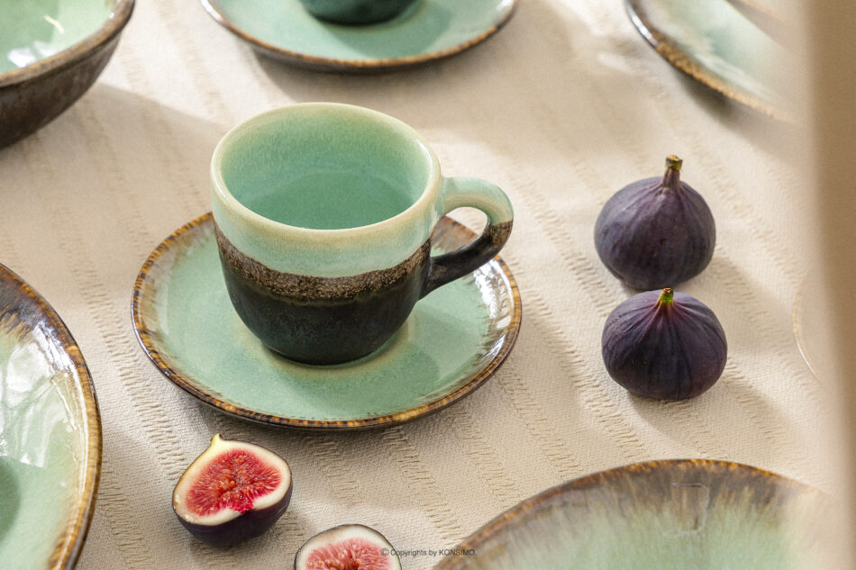 PRIMA Filiżanka do kawy ręcznie szkliwiona szałwiowy szałwiowy - zdjęcie 6