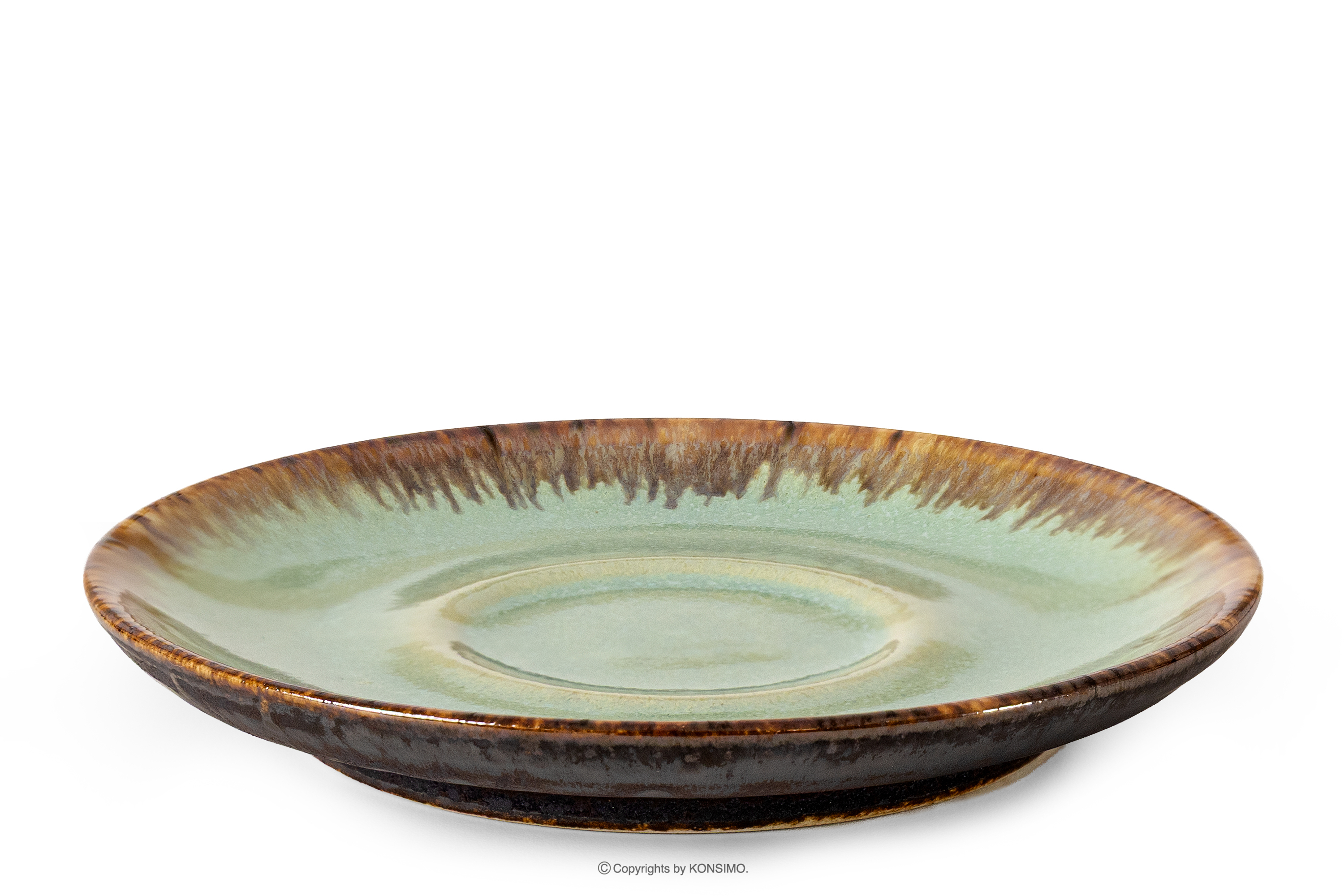 Spodek filiżanki do kawy ręcznie szkliwiony szałwiowy