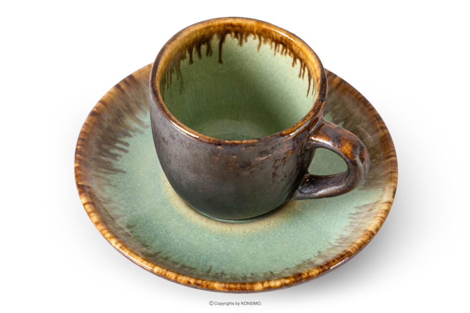 PRIMA Filiżanka do espresso ręcznie szkliwiona szałwiowy szałwiowy - zdjęcie 5