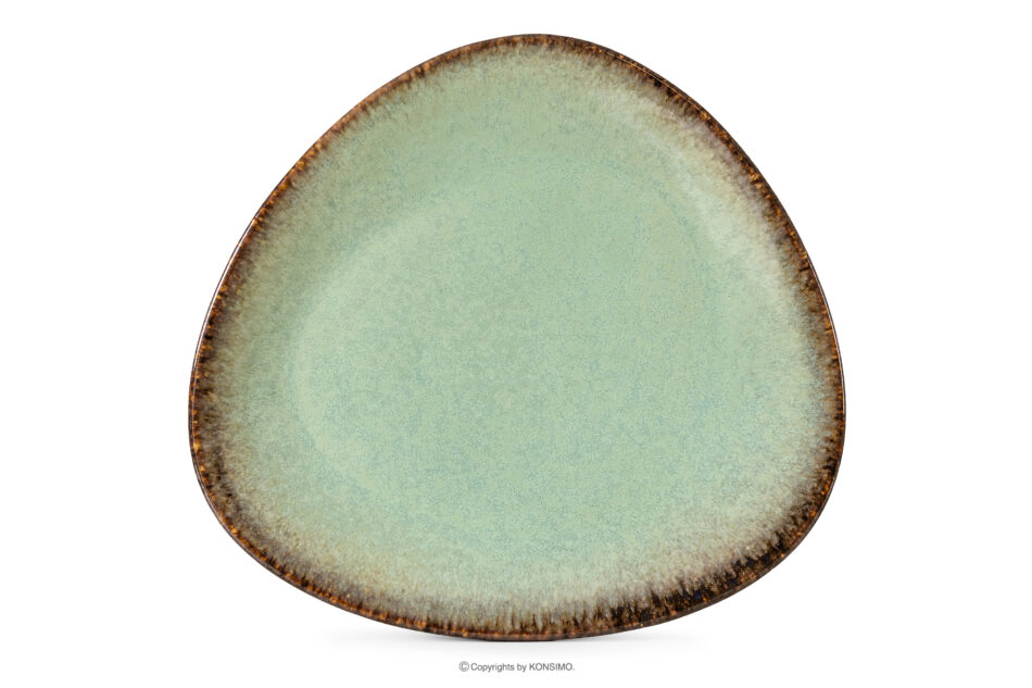 PRIMA Talerz obiadowy z ceramiki ręcznie szkliwiony 6 szt. szałwiowy szałwiowy - zdjęcie 5