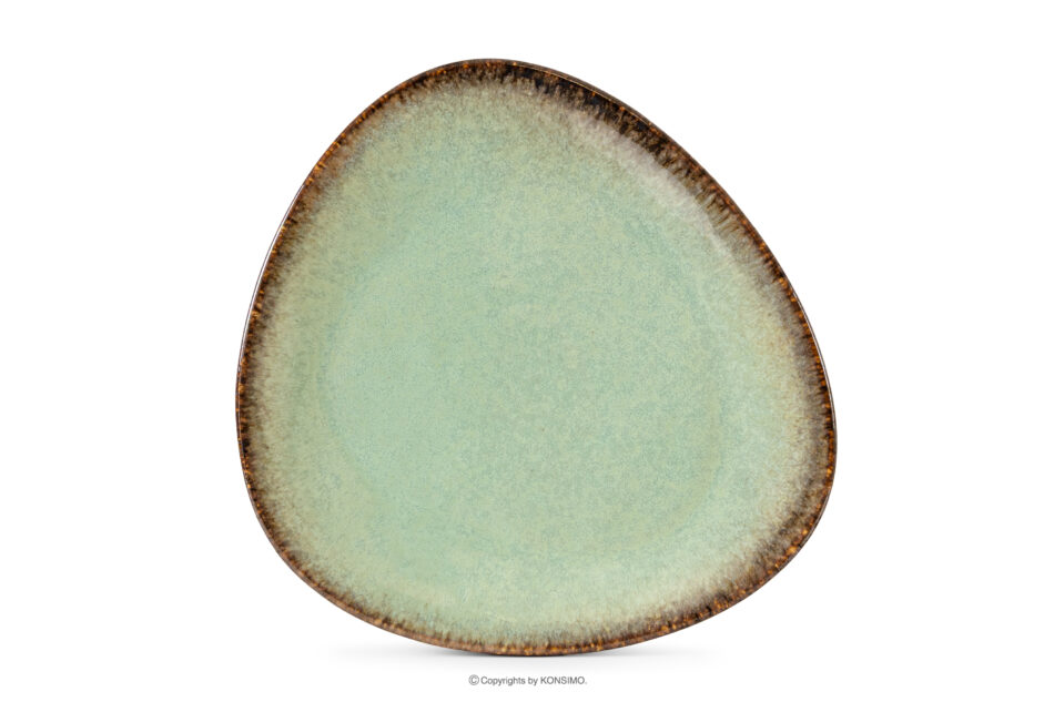 PRIMA Talerz deserowy z ceramiki ręcznie szkliwiony 6 szt. szałwiowy szałwiowy - zdjęcie 5