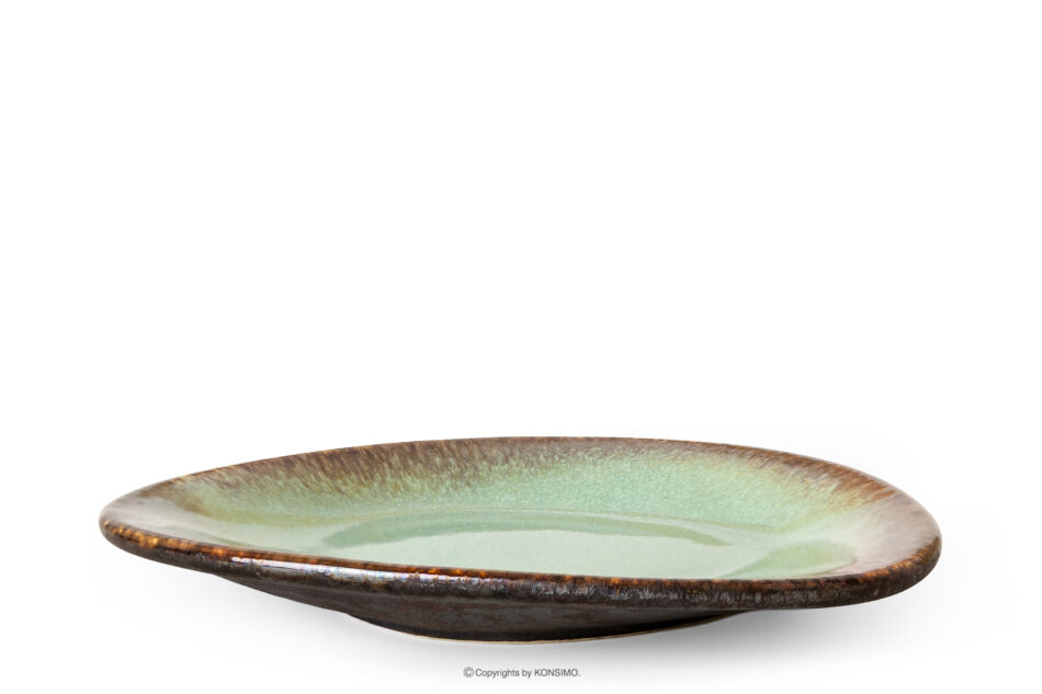 PRIMA Talerz śniadaniowy z ceramiki ręcznie szkliwiony 6 szt. szałwiowy szałwiowy - zdjęcie 2