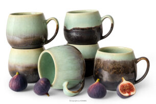 PRIMA, https://konsimo.pl/kolekcja/prima/ Kubek z ceramiki ręcznie szkliwiony 6 szt. szałwiowy szałwiowy - zdjęcie