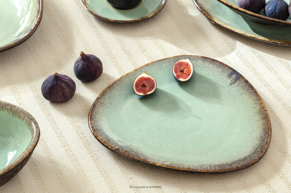 PRIMA Zestaw obiadowy w stylu loft 6os. (18 el.) szałwiowy szałwiowy - zdjęcie 11