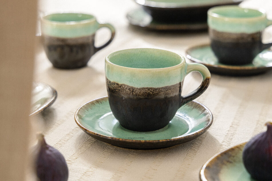 PRIMA Zestaw obiadowo-kawowy ręcznie szkliwiony 6 os. (30 el.) szałwiowy szałwiowy - zdjęcie 21