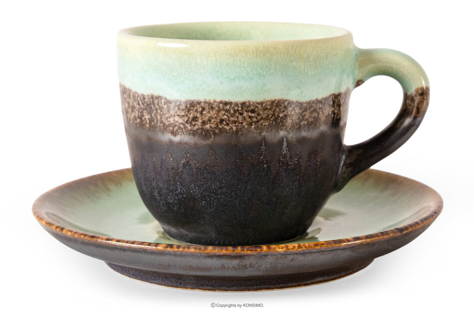 PRIMA Zestaw obiadowo-kawowy z ceramiki ręcznie szkliwiony 6 os. (30 el.) szałwiowy szałwiowy - zdjęcie 8