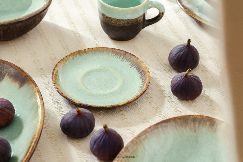 PRIMA Zestaw obiadowo-kawowy z ceramiki ręcznie szkliwiony 6 os. (30 el.) szałwiowy szałwiowy - zdjęcie 21