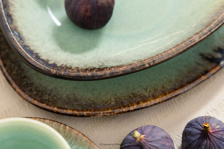 PRIMA Zestaw obiadowo-śniadaniowo-kawowy z ceramiki ręcznie szkliwiony 6 os. (48 el.) szałwiowy szałwiowy - zdjęcie 22