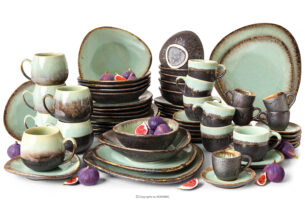 PRIMA, https://konsimo.pl/kolekcja/prima/ Zestaw obiadowo-śniadaniowo-kawowy 6 os. (60 el.) szałwiowy szałwiowy - zdjęcie